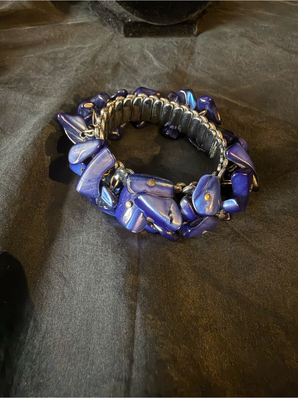 Vintage JFSK Blue Stone Beaded Bracelet